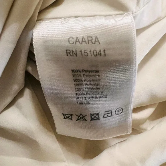 Caara Dress Size Small Fritz High Neck Puff Sleeves Ivory - Picture 8 of 11